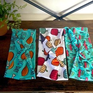 Set of 3 Handmade Knotted Headbands 🍗🎃🚗🌲